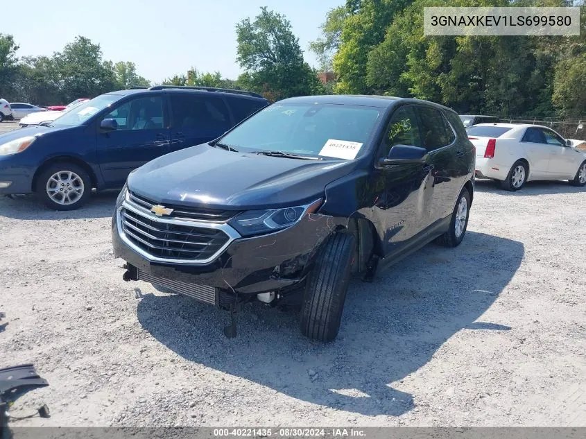 2020 Chevrolet Equinox Fwd Lt 1.5L Turbo VIN: 3GNAXKEV1LS699580 Lot: 40221435