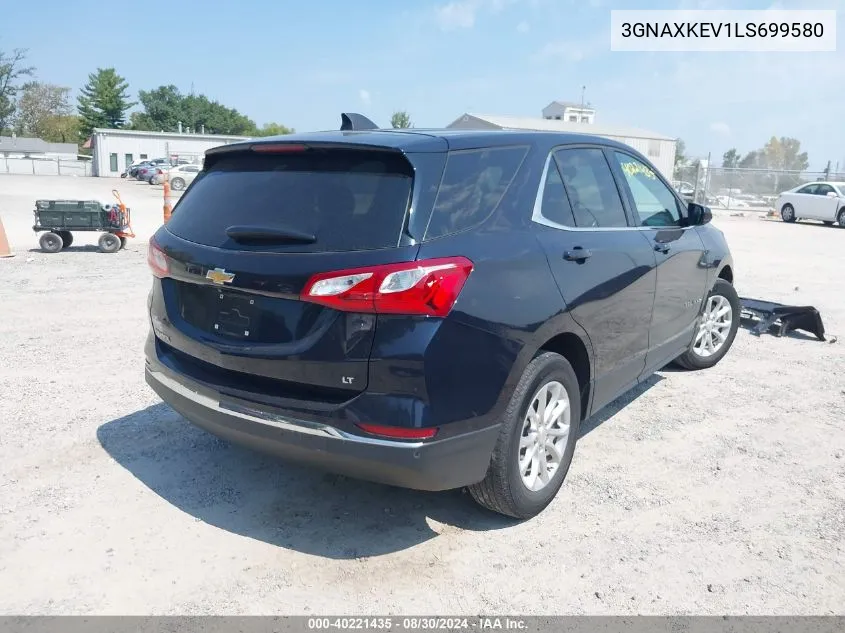 2020 Chevrolet Equinox Fwd Lt 1.5L Turbo VIN: 3GNAXKEV1LS699580 Lot: 40221435