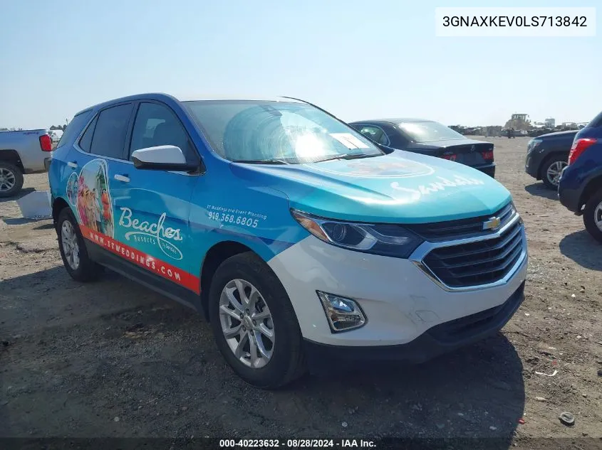 2020 Chevrolet Equinox Fwd Lt 1.5L Turbo VIN: 3GNAXKEV0LS713842 Lot: 40223632