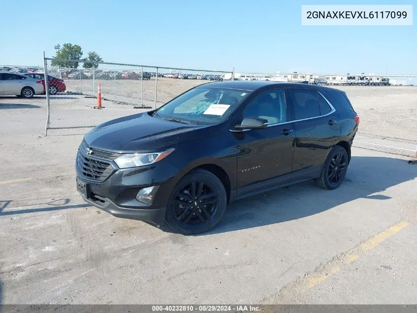 2020 Chevrolet Equinox Fwd Lt 1.5L Turbo VIN: 2GNAXKEVXL6117099 Lot: 40232810