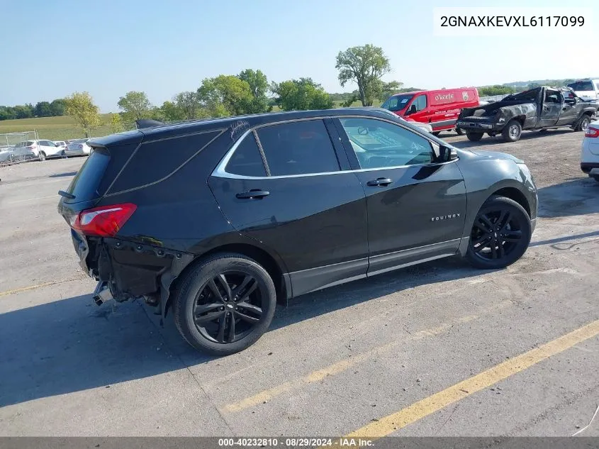 2020 Chevrolet Equinox Fwd Lt 1.5L Turbo VIN: 2GNAXKEVXL6117099 Lot: 40232810