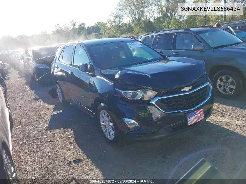 2020 Chevrolet Equinox Fwd Lt 1.5L Turbo VIN: 3GNAXKEV2LS686434 Lot: 40234872