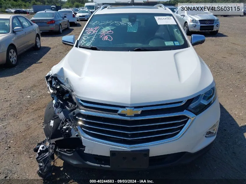 3GNAXXEV4LS603115 2020 Chevrolet Equinox Awd Premier 1.5L Turbo