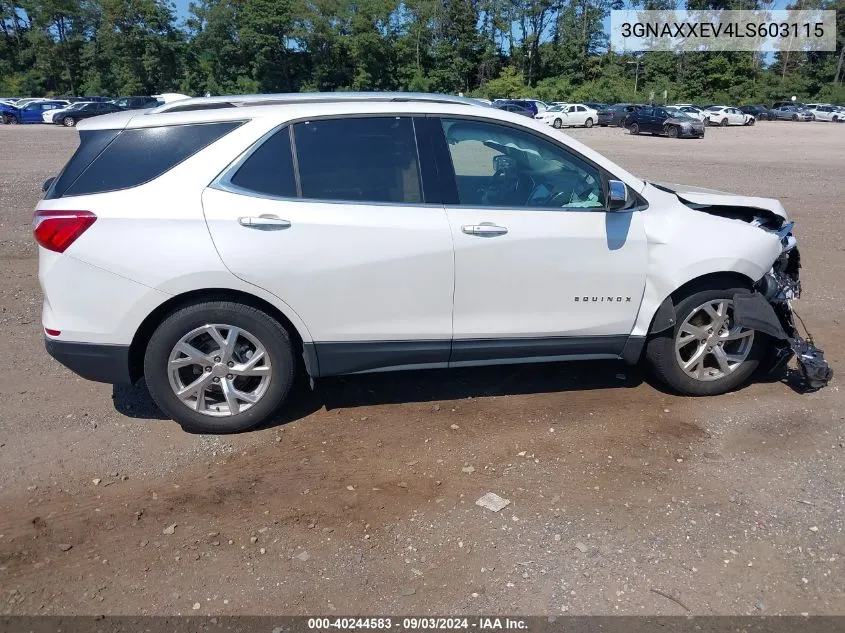 2020 Chevrolet Equinox Awd Premier 1.5L Turbo VIN: 3GNAXXEV4LS603115 Lot: 40244583