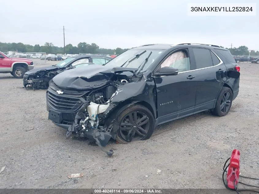 2020 Chevrolet Equinox Fwd Lt 1.5L Turbo VIN: 3GNAXKEV1LL252824 Lot: 40245114