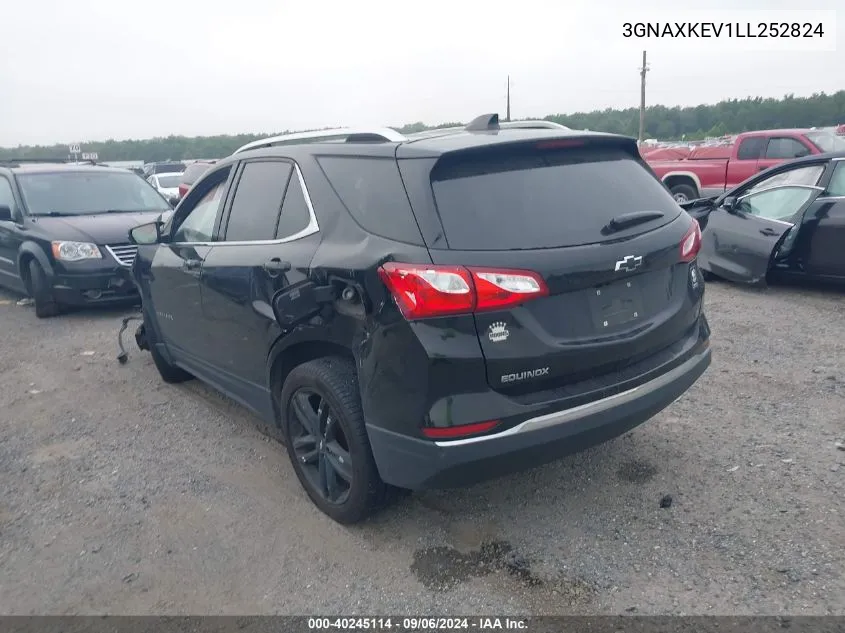 2020 Chevrolet Equinox Fwd Lt 1.5L Turbo VIN: 3GNAXKEV1LL252824 Lot: 40245114