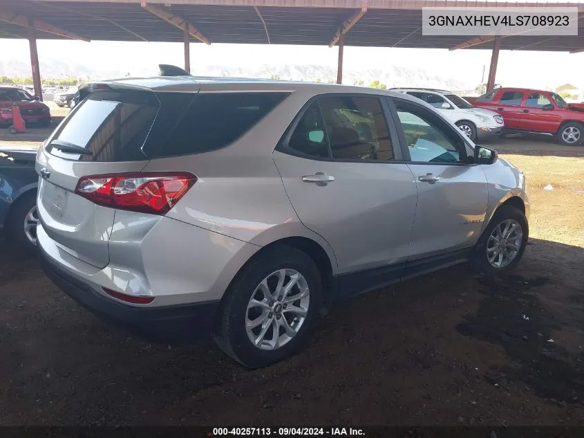 2020 Chevrolet Equinox Fwd Ls VIN: 3GNAXHEV4LS708923 Lot: 40257113