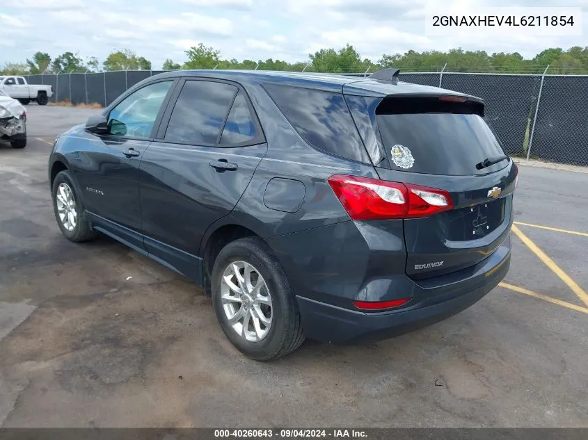 2020 Chevrolet Equinox Fwd Ls VIN: 2GNAXHEV4L6211854 Lot: 40260643