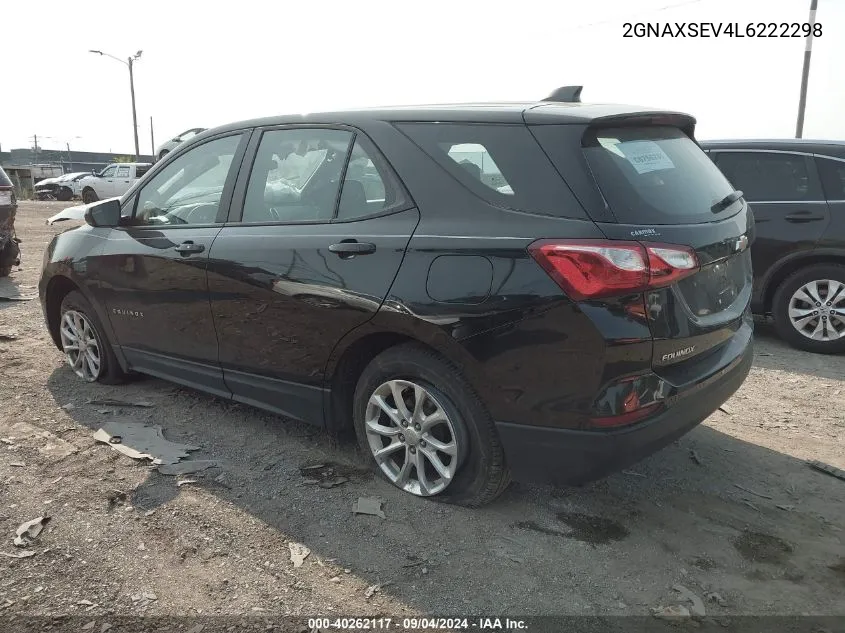 2020 Chevrolet Equinox Ls VIN: 2GNAXSEV4L6222298 Lot: 40262117