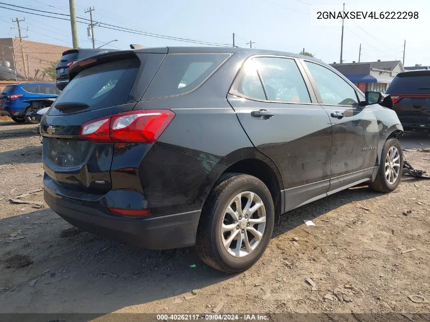 2020 Chevrolet Equinox Ls VIN: 2GNAXSEV4L6222298 Lot: 40262117