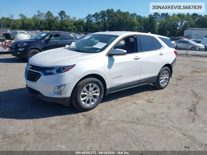 2020 Chevrolet Equinox Fwd Lt 1.5L Turbo VIN: 3GNAXKEV0LS687839 Lot: 40292272