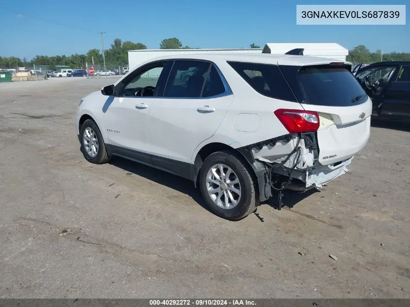 3GNAXKEV0LS687839 2020 Chevrolet Equinox Fwd Lt 1.5L Turbo