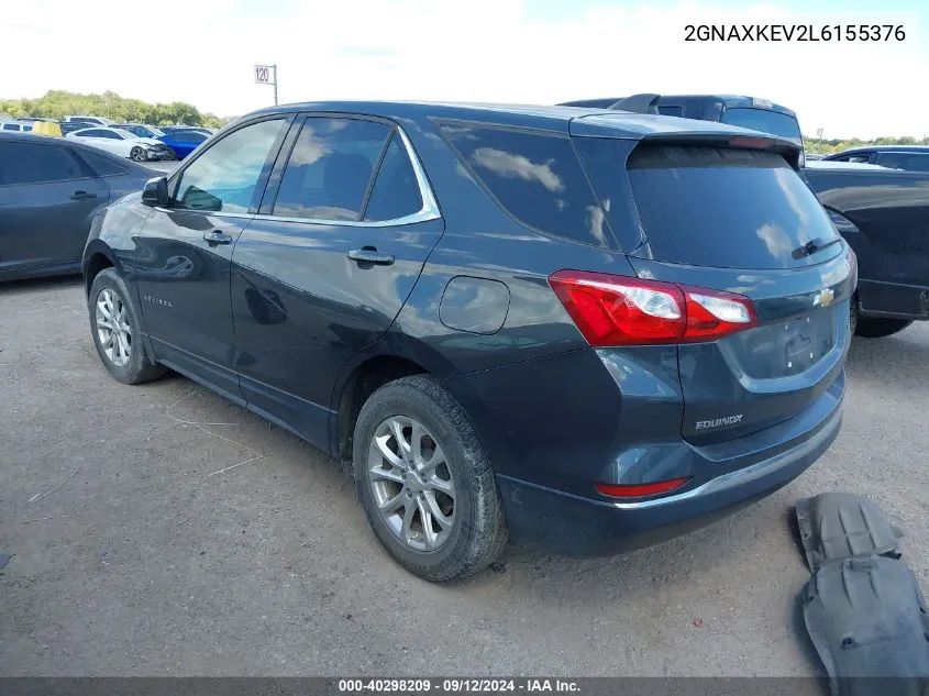 2020 Chevrolet Equinox Lt VIN: 2GNAXKEV2L6155376 Lot: 40298209