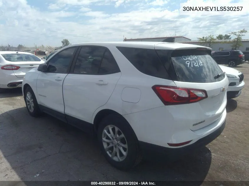 2020 Chevrolet Equinox Fwd Ls VIN: 3GNAXHEV1LS530257 Lot: 40298832