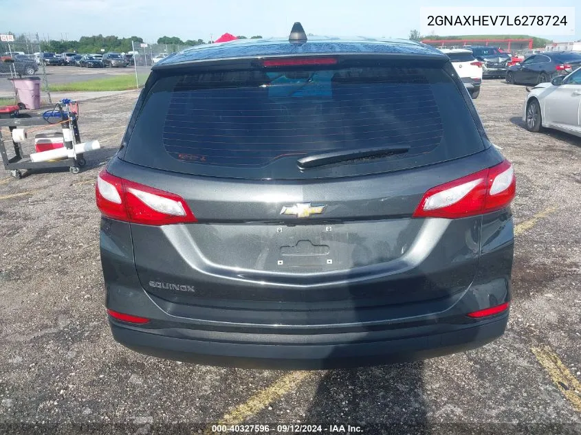 2020 Chevrolet Equinox Ls VIN: 2GNAXHEV7L6278724 Lot: 40327596