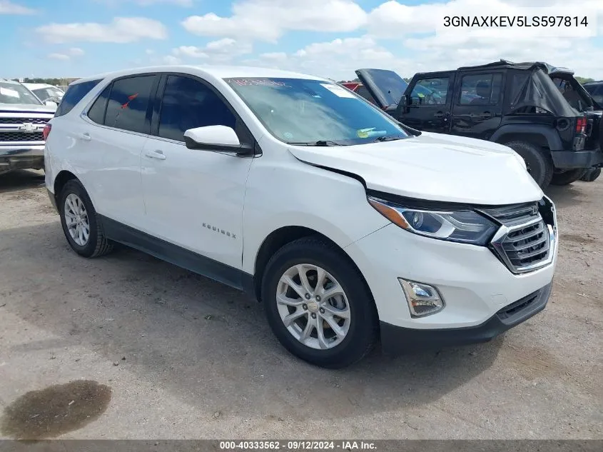 2020 Chevrolet Equinox Fwd Lt 1.5L Turbo VIN: 3GNAXKEV5LS597814 Lot: 40333562