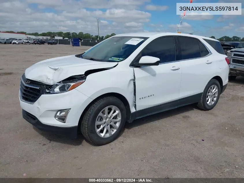 2020 Chevrolet Equinox Fwd Lt 1.5L Turbo VIN: 3GNAXKEV5LS597814 Lot: 40333562