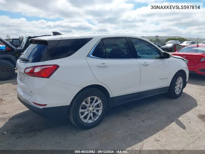 2020 Chevrolet Equinox Fwd Lt 1.5L Turbo VIN: 3GNAXKEV5LS597814 Lot: 40333562