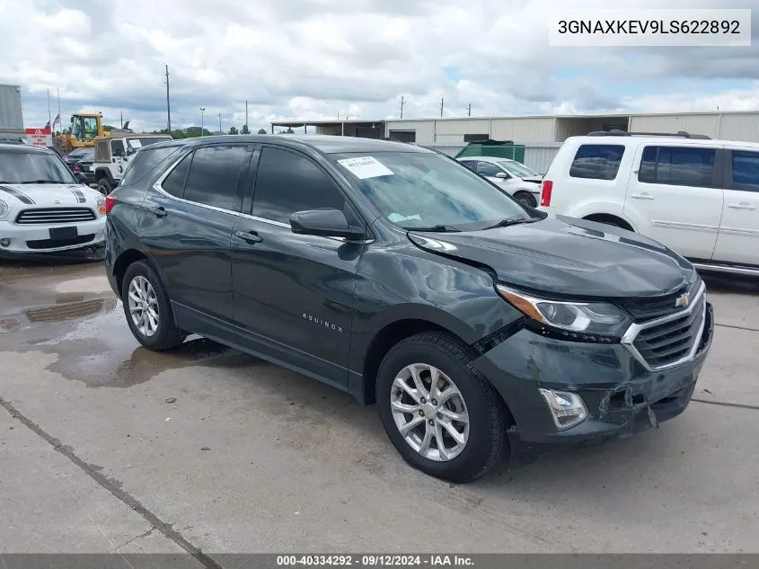 2020 Chevrolet Equinox Fwd Lt 1.5L Turbo VIN: 3GNAXKEV9LS622892 Lot: 40334292