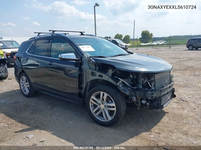 2020 Chevrolet Equinox Awd Premier 2.0L Turbo VIN: 3GNAXYEXXLS610724 Lot: 40335386