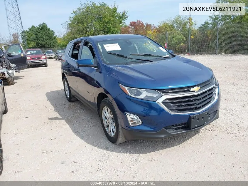 2020 Chevrolet Equinox Lt VIN: 2GNAXKEV8L6211921 Lot: 40337970