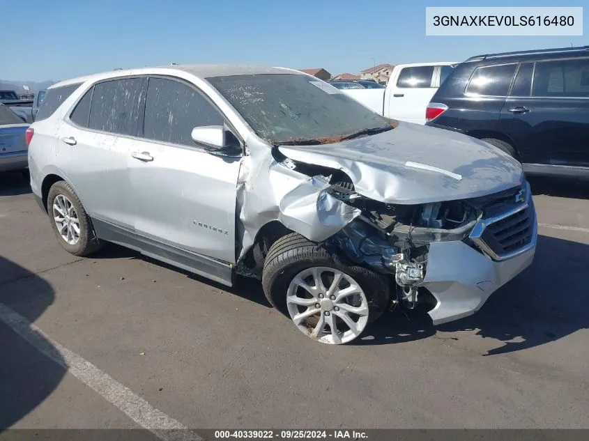 2020 Chevrolet Equinox Fwd Lt 1.5L Turbo VIN: 3GNAXKEV0LS616480 Lot: 40339022