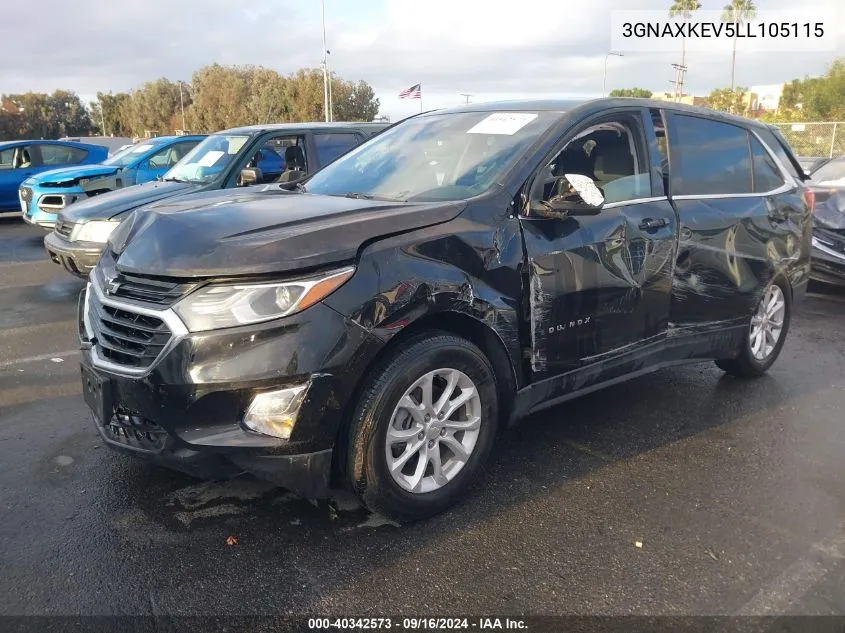 2020 Chevrolet Equinox Lt VIN: 3GNAXKEV5LL105115 Lot: 40342573