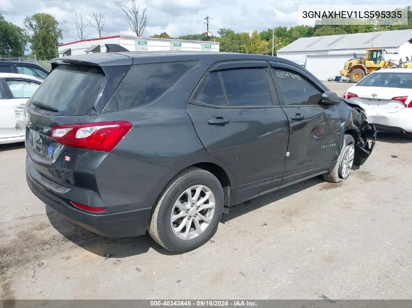 2020 Chevrolet Equinox Ls VIN: 3GNAXHEV1LS595335 Lot: 40343648