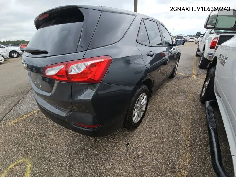 2020 Chevrolet Equinox Fwd Ls VIN: 2GNAXHEV1L6269243 Lot: 40354220