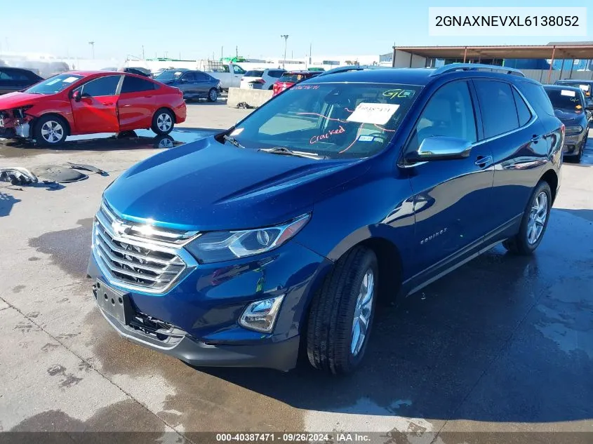 2020 Chevrolet Equinox Premier VIN: 2GNAXNEVXL6138052 Lot: 40387471