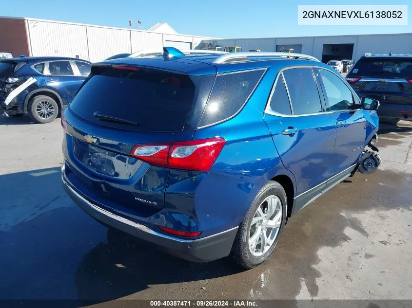 2020 Chevrolet Equinox Premier VIN: 2GNAXNEVXL6138052 Lot: 40387471