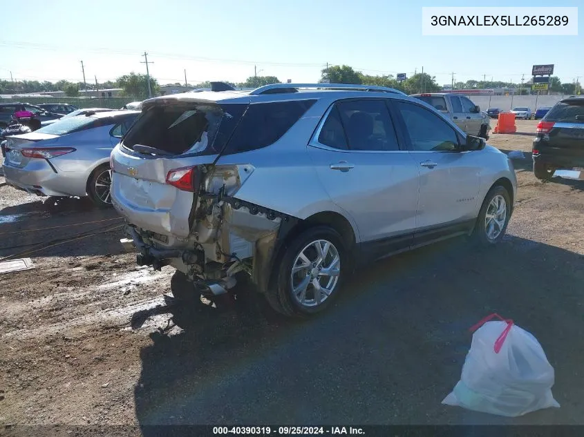 2020 Chevrolet Equinox Fwd Lt 2.0L Turbo VIN: 3GNAXLEX5LL265289 Lot: 40390319