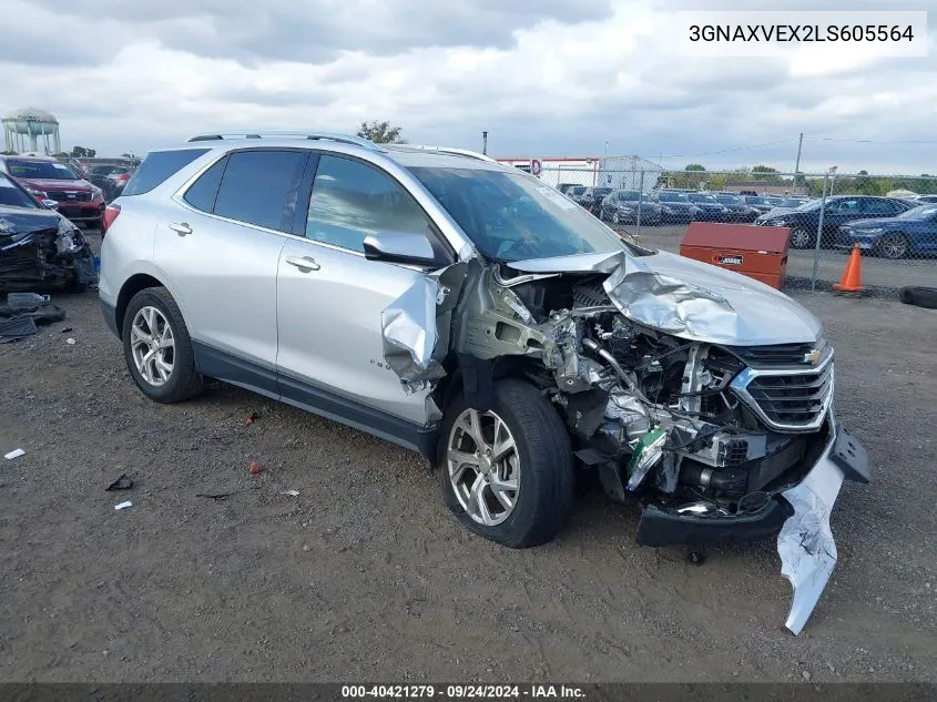 2020 Chevrolet Equinox Awd Lt 2.0L Turbo VIN: 3GNAXVEX2LS605564 Lot: 40421279