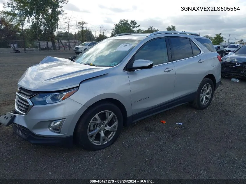 2020 Chevrolet Equinox Awd Lt 2.0L Turbo VIN: 3GNAXVEX2LS605564 Lot: 40421279