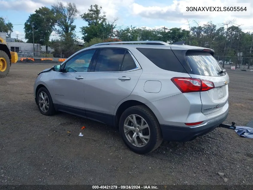 2020 Chevrolet Equinox Awd Lt 2.0L Turbo VIN: 3GNAXVEX2LS605564 Lot: 40421279