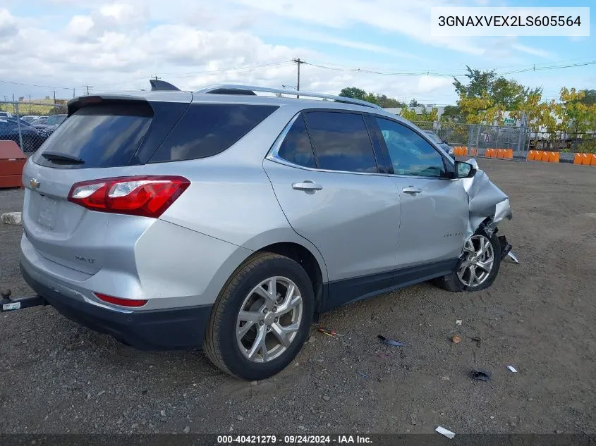 2020 Chevrolet Equinox Awd Lt 2.0L Turbo VIN: 3GNAXVEX2LS605564 Lot: 40421279