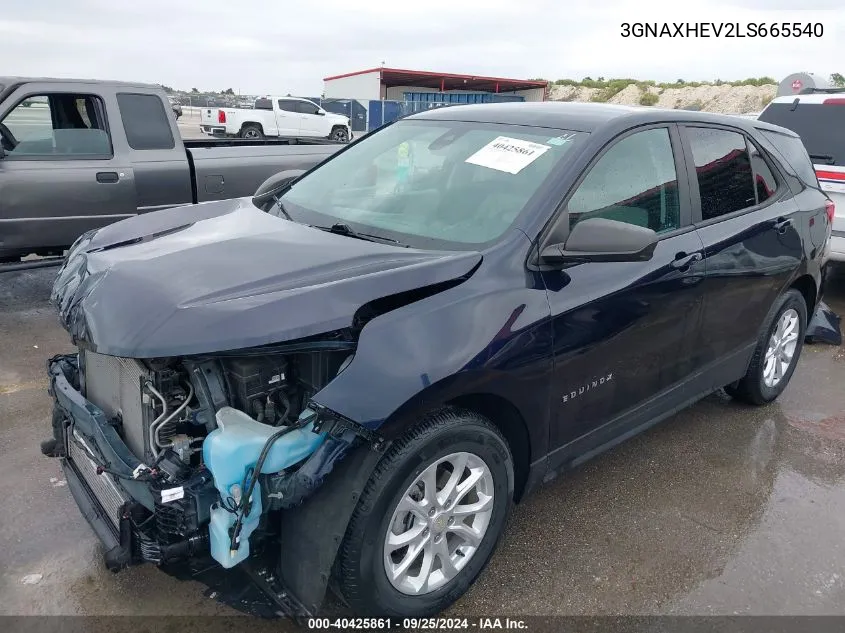 2020 Chevrolet Equinox Fwd Ls VIN: 3GNAXHEV2LS665540 Lot: 40425861