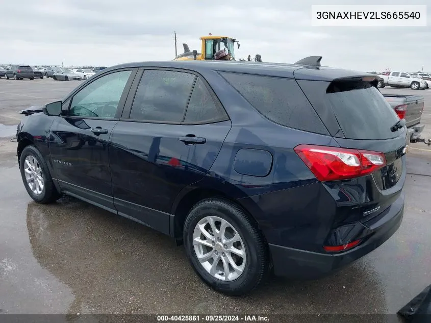 2020 Chevrolet Equinox Fwd Ls VIN: 3GNAXHEV2LS665540 Lot: 40425861