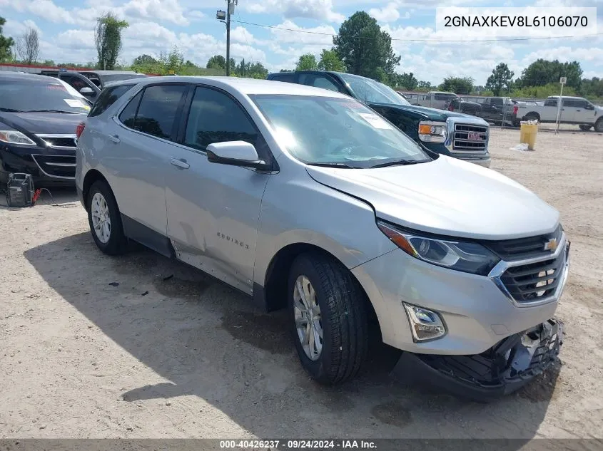 2020 Chevrolet Equinox Fwd Lt 1.5L Turbo VIN: 2GNAXKEV8L6106070 Lot: 40426237