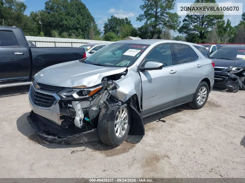 2020 Chevrolet Equinox Fwd Lt 1.5L Turbo VIN: 2GNAXKEV8L6106070 Lot: 40426237