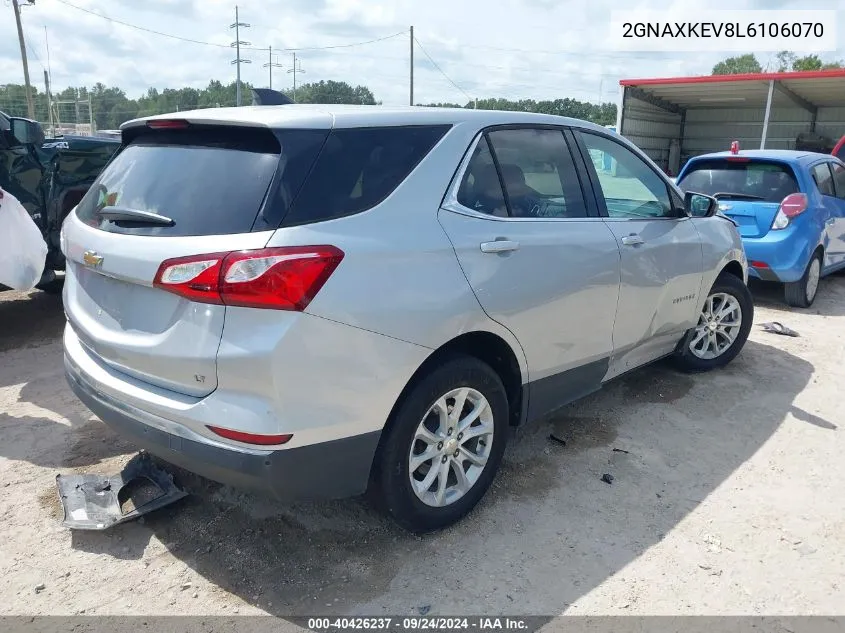 2020 Chevrolet Equinox Fwd Lt 1.5L Turbo VIN: 2GNAXKEV8L6106070 Lot: 40426237