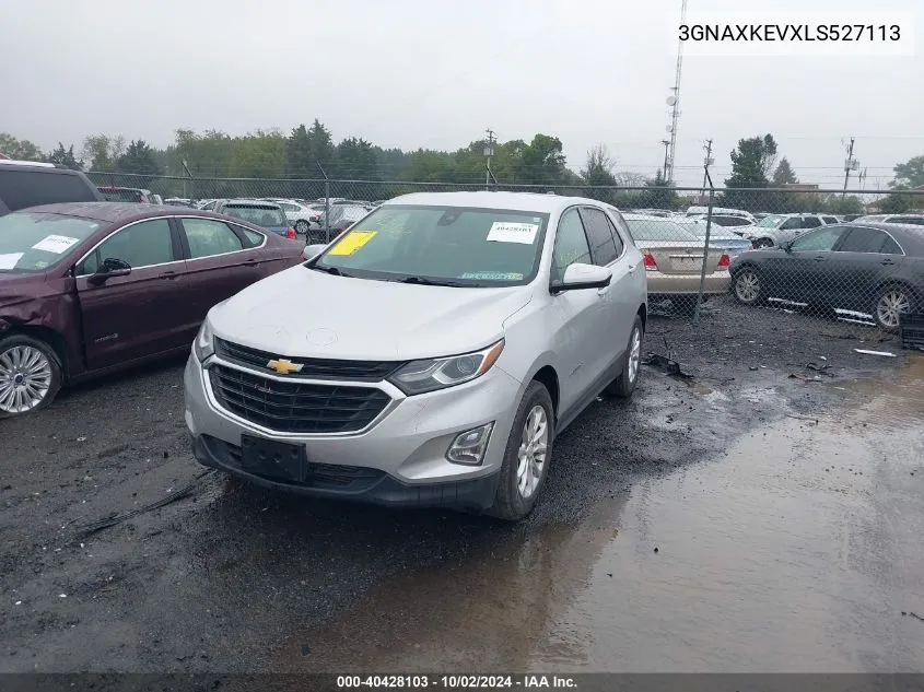 2020 Chevrolet Equinox Fwd Lt 1.5L Turbo VIN: 3GNAXKEVXLS527113 Lot: 40428103