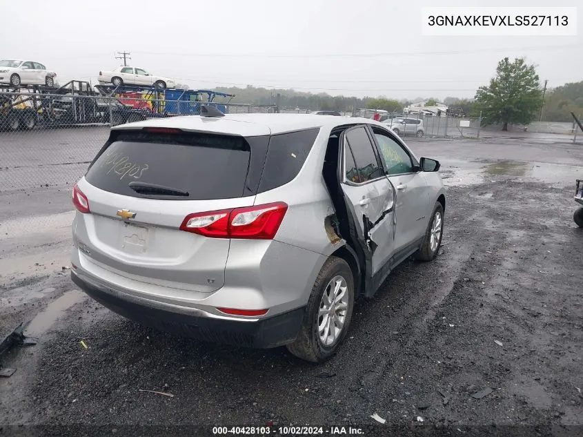 2020 Chevrolet Equinox Fwd Lt 1.5L Turbo VIN: 3GNAXKEVXLS527113 Lot: 40428103