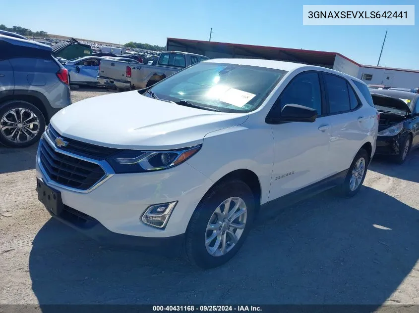 2020 Chevrolet Equinox Awd Ls VIN: 3GNAXSEVXLS642441 Lot: 40431168