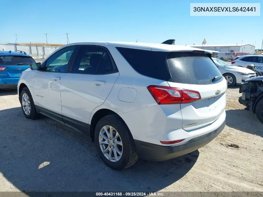 2020 Chevrolet Equinox Awd Ls VIN: 3GNAXSEVXLS642441 Lot: 40431168