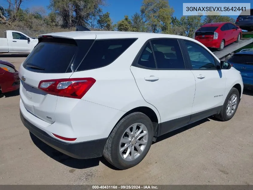 2020 Chevrolet Equinox Awd Ls VIN: 3GNAXSEVXLS642441 Lot: 40431168