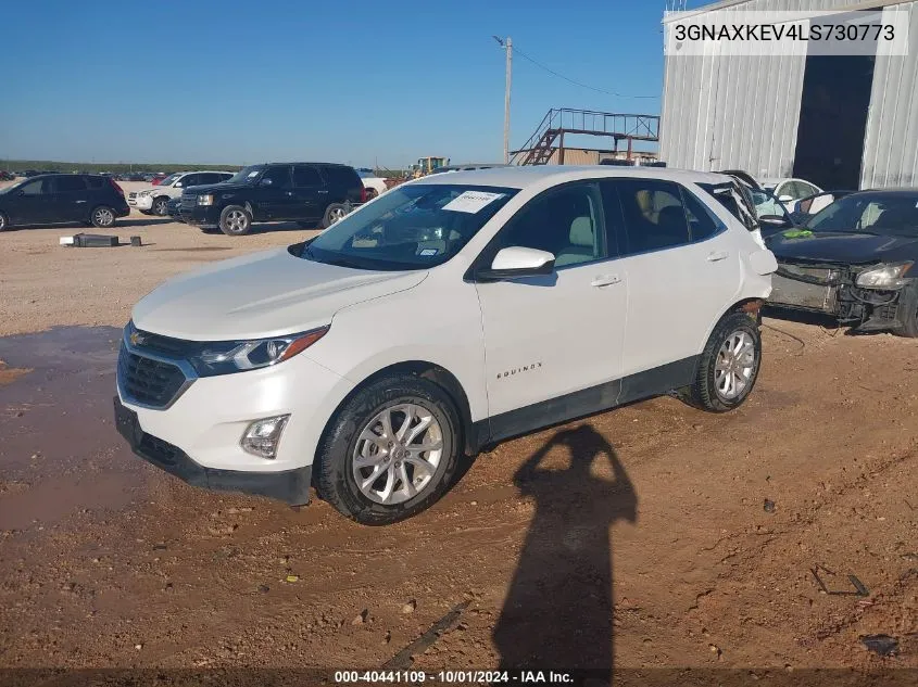 2020 Chevrolet Equinox Fwd Lt 1.5L Turbo VIN: 3GNAXKEV4LS730773 Lot: 40441109