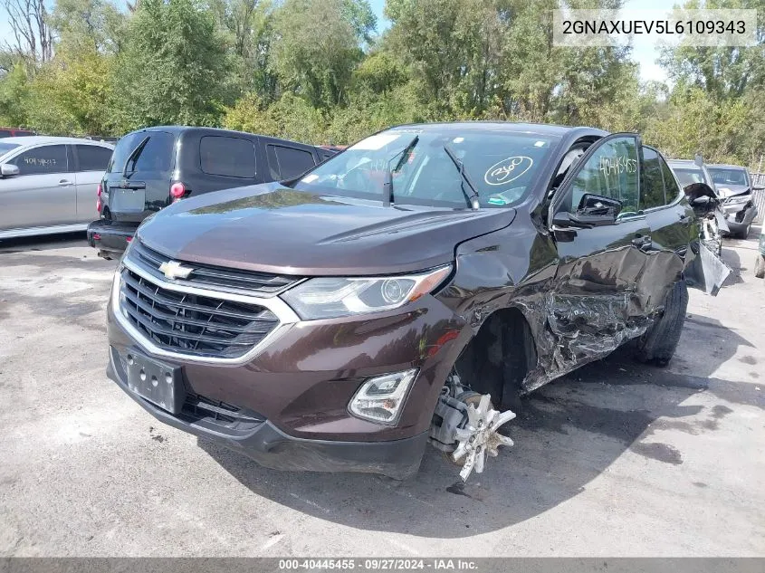 2020 Chevrolet Equinox Awd Lt 1.5L Turbo VIN: 2GNAXUEV5L6109343 Lot: 40445455