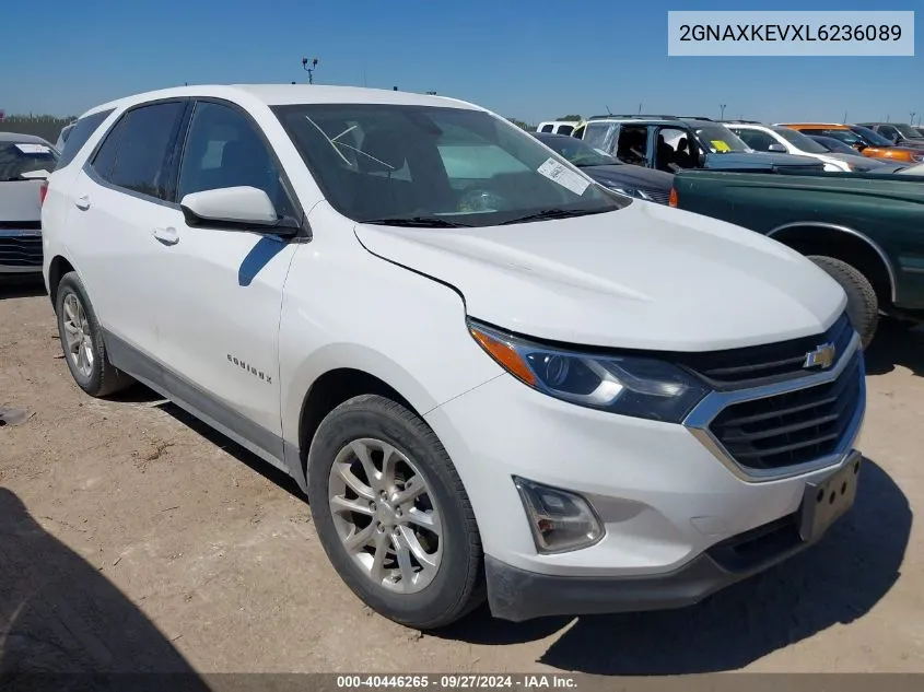 2020 Chevrolet Equinox Fwd Lt 1.5L Turbo VIN: 2GNAXKEVXL6236089 Lot: 40446265