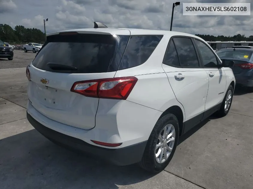 2020 Chevrolet Equinox Ls VIN: 3GNAXHEV5LS602108 Lot: 40459185